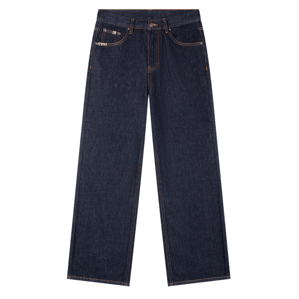 “Red Stripe” Straight Leg Denim Jeans